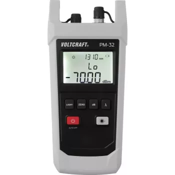 VOLTCRAFT PM-32 Miernik mocy optycznej Tester światłowodowy -70 do +10 dBm, 850-1625 nm, InGaAs, uniwersalny 2,5 mm FC/SC/ST VC-11499080