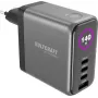 VOLTCRAFT UC-140W01 140W ładowarka ścienna GaN USB-C PD z 3x USB-C i 1x USB-A, czarna VC-17776050
