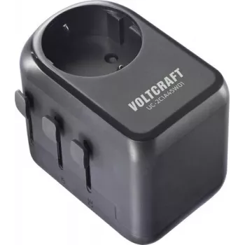VOLTCRAFT UC-2C1A45W01 45W podróżna ładowarka sieciowa z 2x USB-C PD, 1x USB-A QC, wtyczki EU/UK/Chiny - czarna VC-17792635
