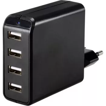 VOLTCRAFT UC-4AXX001 Ładowarka USB 24 W 4x USB-A Czarna Wewnętrzna