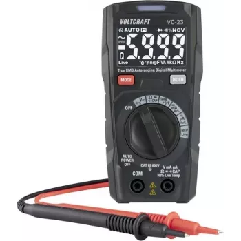 Voltcraft VC-23 TRMS Multimetr cyfrowy CAT III 600 V z automatycznym zakresem, pojemność, częstotliwość, temperatura, NCV