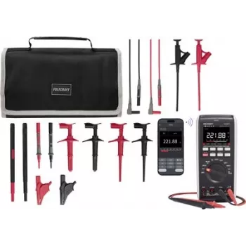 VOLTCRAFT VC-871 True RMS Multimetr cyfrowy z przewodami testowymi MLSet-100 i walizką VC-12884335+VC-18652745