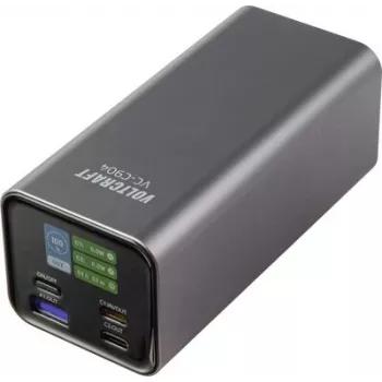 Power bank VOLTCRAFT VC-C904 20000 mAh USB PD 100 W matowy szary wyświetlacz LCD