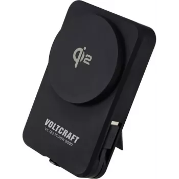 Power bank VOLTCRAFT VC-Qi2 PD20W 8000 8000 mAh Fast Charge LiPo USB-C Czarny wyświetlacz statusu (VC-15346515)