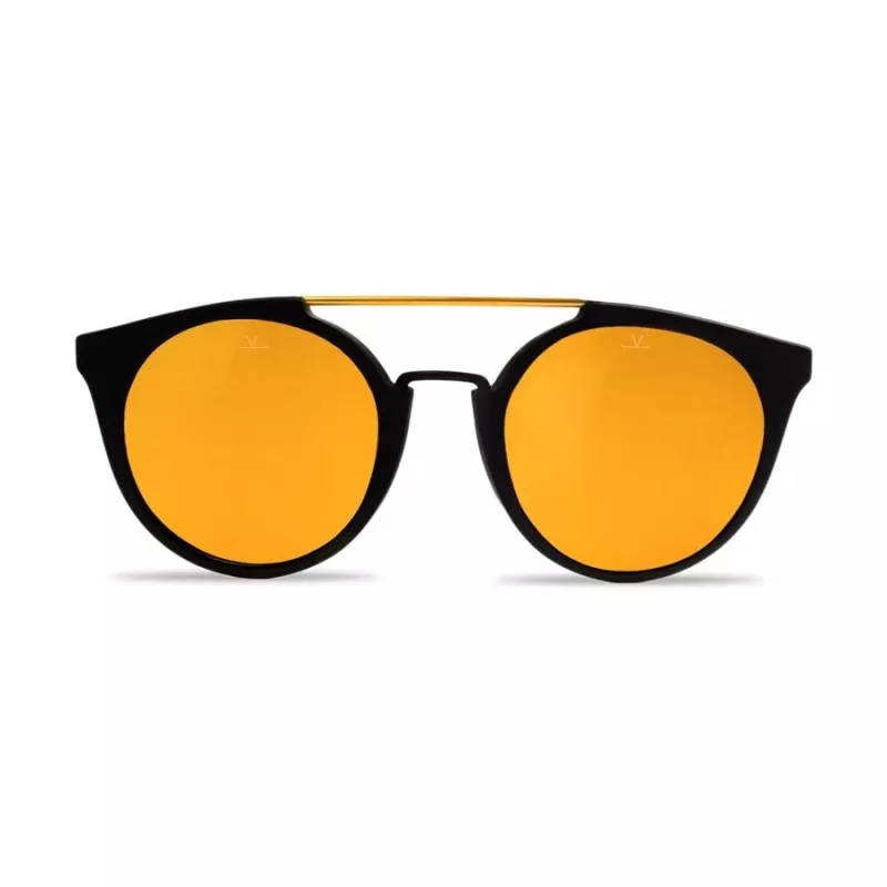 Okulary przeciwsłoneczne VUARNET VL1602 damskie typu kocie oko - czarna oprawka acetatowa, szare soczewki mineralne, ochrona UV400 - 56/20/143 mm