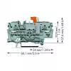 WAGO 2002-1671 2-przewodowy rozłączno-pomiarowy zacisk przyłączeniowy z technologią Push-in CAGE CLAMP, szary