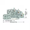 WAGO 2203-7545 3-przewodowy rozgałęźnik instalacyjny z technologią Push-in CAGE CLAMP, L/L/PE, szary/zielono-żółty