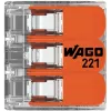 Złączka przelotowa WAGO 221-413 COMPACT, 3-przewodowa, 0,2–4 mm², przezroczysta, 50 szt.