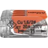 Złączka przelotowa WAGO 221-413 COMPACT, 3-przewodowa, 0,2–4 mm², przezroczysta, 50 szt.
