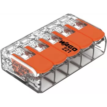 WAGO 221-415 COMPACT Złączka do przewodów 5-żyłowa, 0,2-4 mm², 25 sztuk