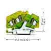 WAGO 281-637 3-przewodowa listwa zaciskowa ochronna PE, 4 mm², zielono-żółta