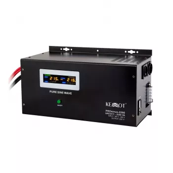 Zasilacz awaryjny ścienny KEMOT PROsinus-2200 z przetwornicą czystego sinusa i funkcją ładowania 12V 230V 2200VA/1600W
