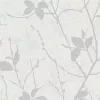 Tapeta Belle White/Silver Floral Trail 122433, luksusowa, teksturowana, rolka 10,05 m x 53 cm