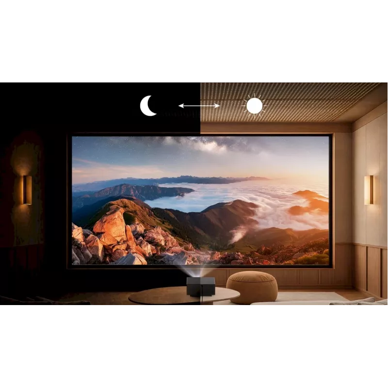 Wanbo X7 Pro Max Full HD Projektor – 1080p, 1000 ANSI lumenów, Android TV 14, WiFi 6, wyświetlacz 300 cali, czarny