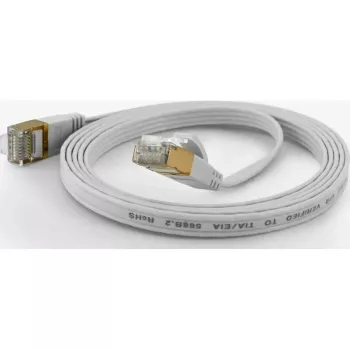 Wantec FTP CAT6 Flat Ethernet Patch Cable 15m White