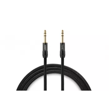 Warm Audio PREM-TRS-3 kabel patch TRS 6,35 mm serii Premier, 0,9 m, pozłacany, podwójnie ekranowany Reussen, czarny