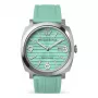 Zegarek damski WATCHPEOPLE 700986 Kwarcowy Analogowy 45 mm Stalowa Koperta Biała Tarcza Czarny Skórzany Pasek