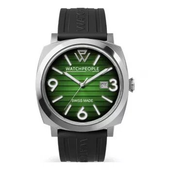 Zegarek damski WATCHPEOPLE Quartz Analog 700987 - 45mm Czarna tarcza, pasek z ekoskóry