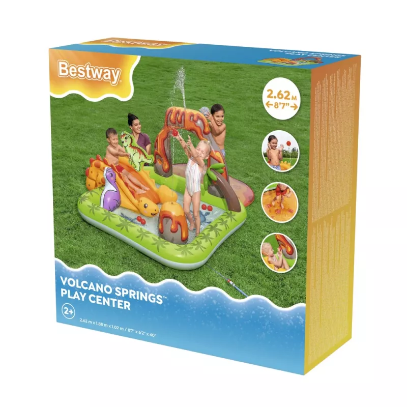 Wodny plac zabaw z dinozaurami i wulkanem z piłkami Bestway 53172