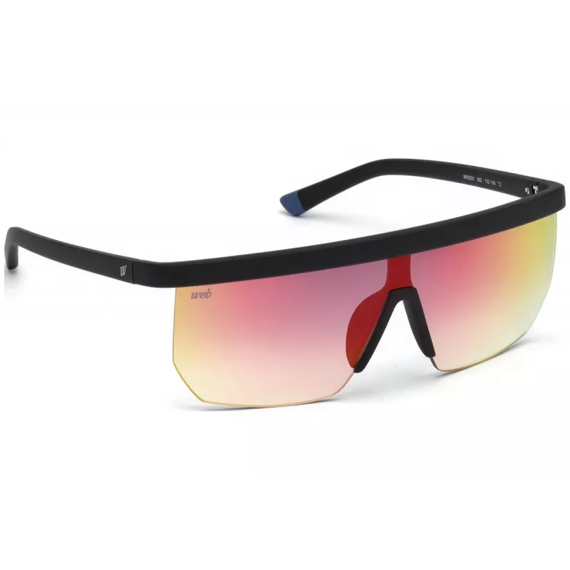 Okulary przeciwsłoneczne WEB EYEWEAR męskie WE0221-02Z czarna oprawka acetatowa szare soczewki UV400