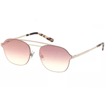 WEB EYEWEAR Okulary przeciwsłoneczne męskie WE0248-21G Havana Acetate Square Frame Green Polycarbonate Lenses UV400