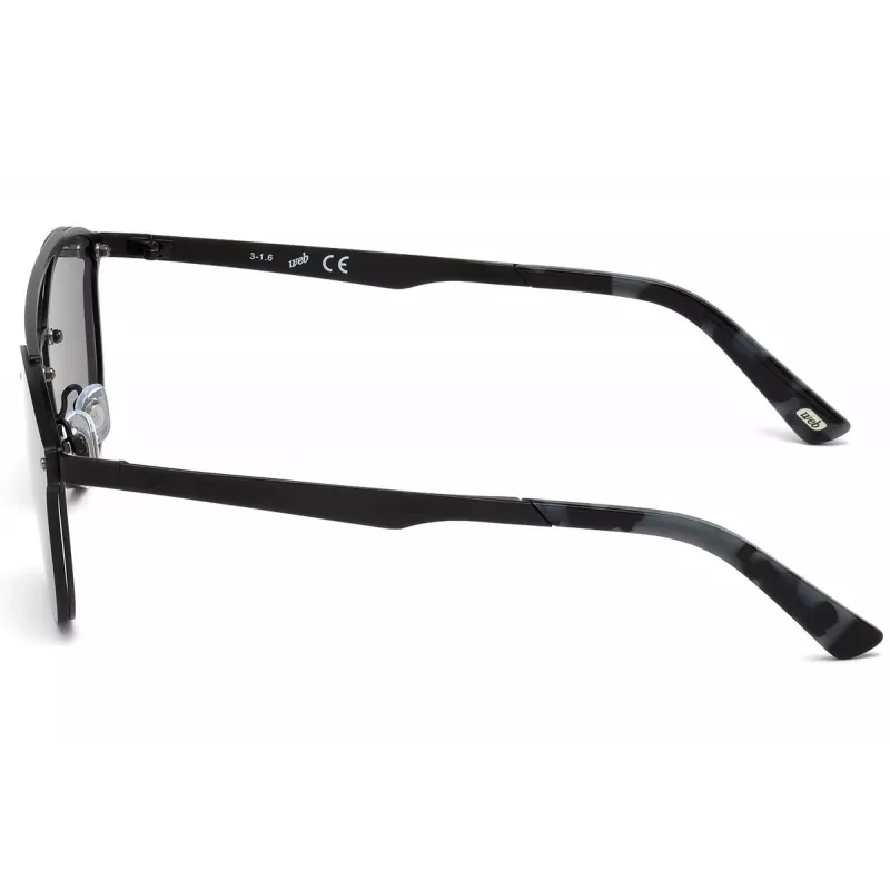 WEB EYEWEAR WE0189-02C Okulary przeciwsłoneczne unisex - czarna oprawka, szare soczewki 59mm