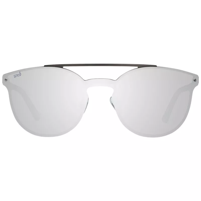 WEB EYEWEAR WE0190-0009C Okulary przeciwsłoneczne unisex - Geometryczna czarna oprawka, szare szkła
