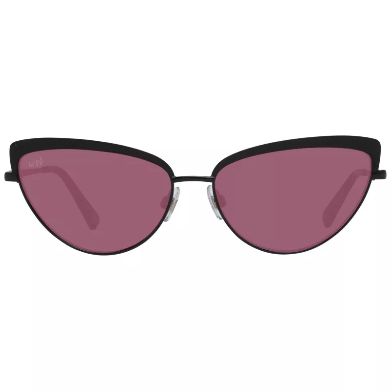 WEB EYEWEAR Damskie kwadratowe okulary przeciwsłoneczne acetatowe WE0272-5901Z - czarna oprawka, szare szkła 59mm