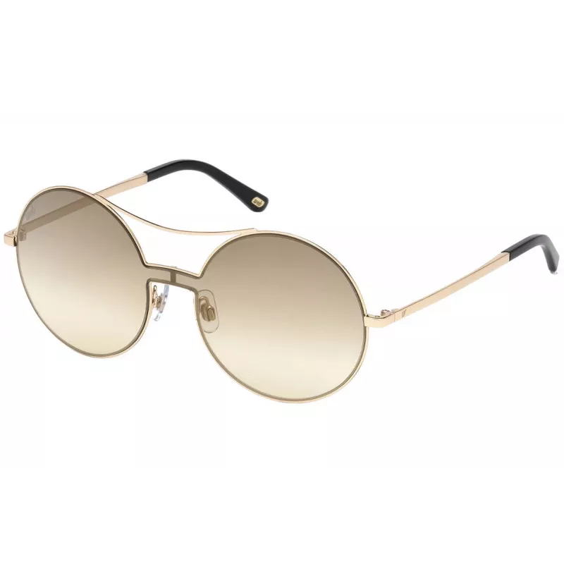Okulary przeciwsłoneczne WEB EYEWEAR dla kobiet WE0211-28G Złota metalowa oprawka, brązowe gradientowe szkła 59 mm