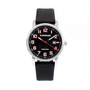 Zegarek męski WENGER 19.041.127 42mm Swiss Quartz Chronograph Niebieska tarcza Brązowa skóra