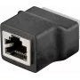 Wentronic 76737 Rozdzielacz RJ45 T-Adapter, 1x RJ45 męski do 2x RJ45 żeńskich, 8-pinowy, Czarny