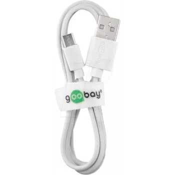WENTRONIC Goobay 38665 Kabel USB 2.0, USB-A męski do Micro-USB B męski, 0,5 m, Biały