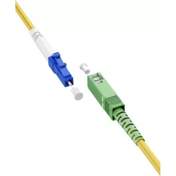 WENTRONIC Goobay 59651 OS2 jednomodowy kabel światłowodowy SC/APC do LC/UPC, 5 m, żółty, LSZH