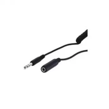 Wentronic Goobay Przedłużacz Jack 6,35 mm, 5 m, TRS Stereo, Wtyk do Gniazda, Czarny 50016