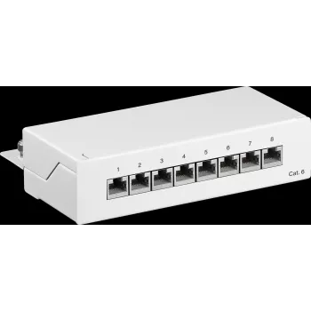 Wentronic Goobay 62069 26-portowy ekranowany panel krosowy Cat6 S/UTP, 1U do szafy 19 cali, biały