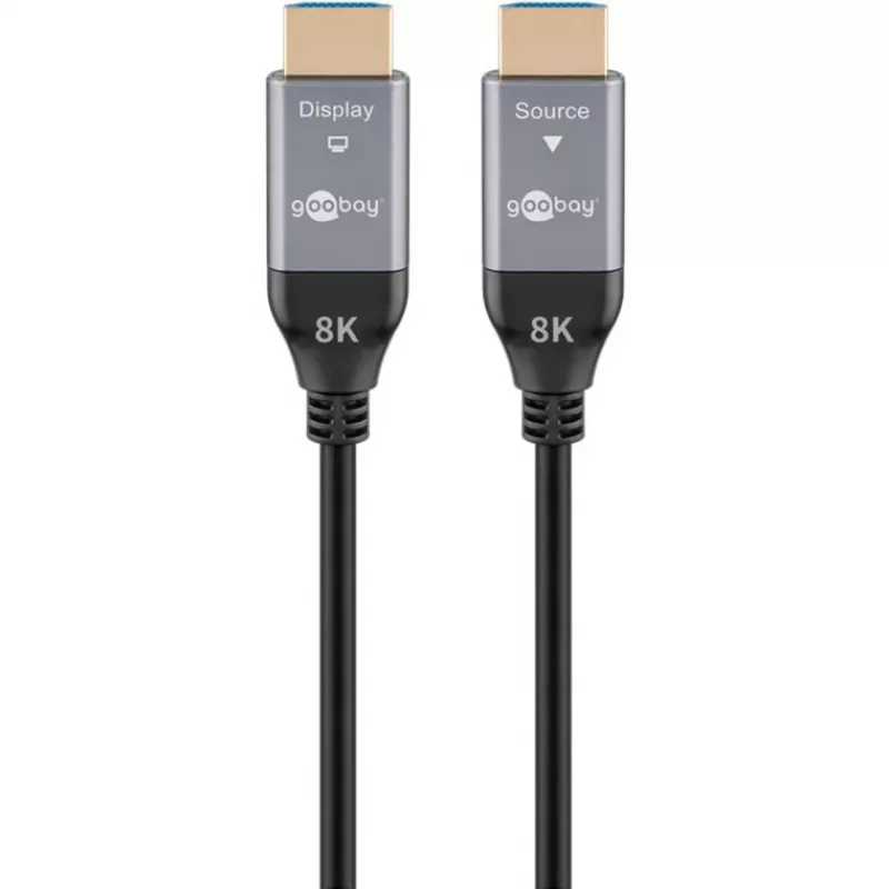 WENTRONIC Goobay 76276 aktywny optyczny kabel HDMI AOC 8K – 10 m, HDMI 2.1, 48 Gbps, 8K@60Hz, 4K@120Hz, Dynamic HDR, eARC, VRR, ALLM, HDCP 2.3, czarny