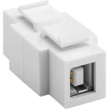 WENTRONIC Goobay 79930 Płaski adapter USB 2.0, USB-A żeńskie do USB-B żeńskie, biały