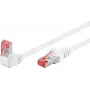 WENTRONIC Goobay kabel krosowy CAT 6, 1x 90° kątowy, S/FTP (PiMF), biały, 0,25 m - zatrzask u góry, LSZH bezhalogenowy, miedź (51548)