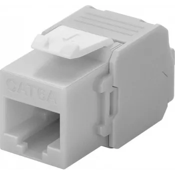 Wentronic Goobay CAT 6a moduł Keystone RJ45, nieekranowany, 500 MHz, jasnoszaro-biały (90693)