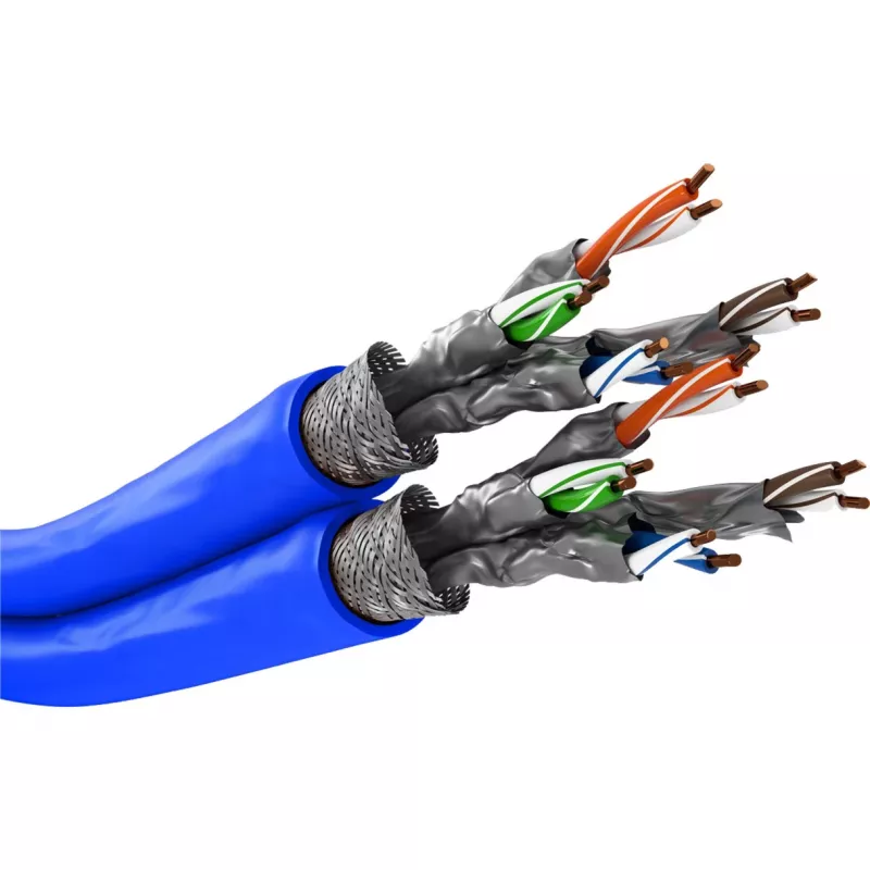Wentronic Goobay kabel sieciowy dwużyłowy CAT 7A S/FTP PiMF niebieski - przewodnik miedziany CU AWG 22/1 (75716)