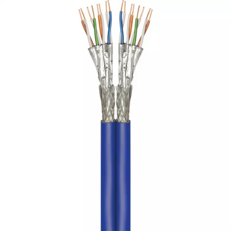 Wentronic Goobay kabel sieciowy dwużyłowy CAT 7A S/FTP PiMF niebieski - przewodnik miedziany CU AWG 22/1 (75716)