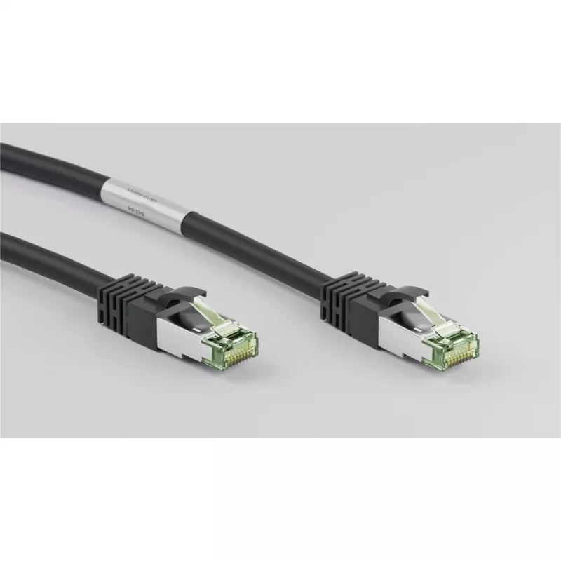 Wentronic Goobay kabel krosowy CAT 8.1, S/FTP (PiMF), czarny, 3 m - LSZH bezhalogenowy, miedź AWG 24 (66723)