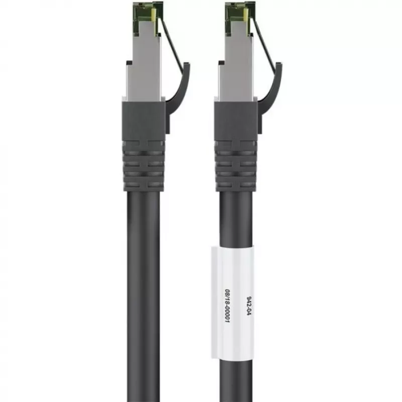 Wentronic Goobay kabel krosowy CAT 8.1, S/FTP (PiMF), czarny, 3 m - LSZH bezhalogenowy, miedź AWG 24 (66723)