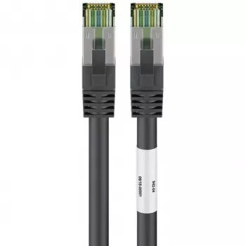 Wentronic Goobay kabel krosowy CAT 8.1, S/FTP (PiMF), czarny, 3 m - LSZH bezhalogenowy, miedź AWG 24 (66723)