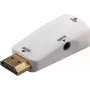 Wentronic Goobay Kompaktowy adapter HDMI na VGA z dźwiękiem - HDMI męski na VGA żeński + jack 3,5 mm, 1080p, czarny 44793