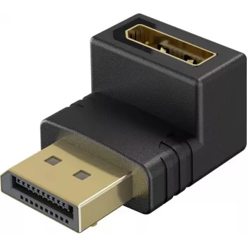 Wentronic Goobay Adapter DisplayPort kątowy 90° w dół czarny (77130)
