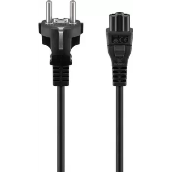Wentronic Goobay Przedłużacz zasilania, wtyczka Schuko do gniazda Schuko, 1 m, czarny, 16 A, 250 V, H05VV-F 3G1.5, wtyczka kątowa, CE/VDE 57846