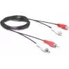 Przedłużacz RCA Wentronic Goobay, 2,5 m, 2x RCA wtyk do 2x RCA gniazdo, stereo audio, czarny 50026
