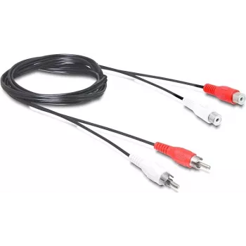 Przedłużacz RCA Wentronic Goobay, 2,5 m, 2x RCA wtyk do 2x RCA gniazdo, stereo audio, czarny 50026
