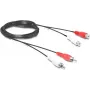 Przedłużacz RCA Wentronic Goobay, 2,5 m, 2x RCA wtyk do 2x RCA gniazdo, stereo audio, czarny 50026